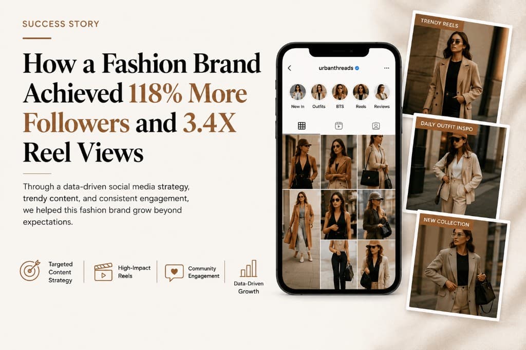 Case Study 2: How a Fashion Brand Achieved 118% More Followers and 3.4X Reel Views